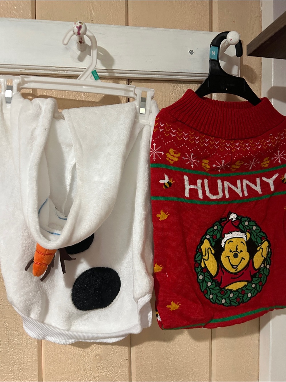 Pet!! Outfits!! Elf & Winnie the Pooh 'Hunny' Red Holiday Sweater Size  L & M